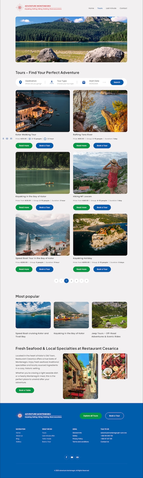 Adventures – Figma dizajn 2