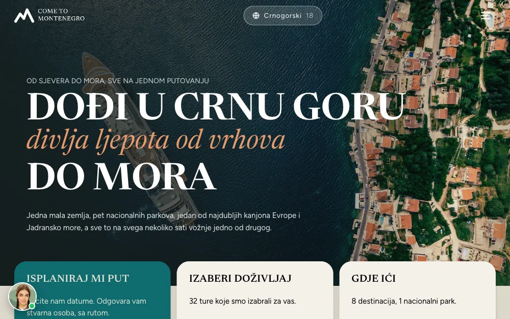Come to Montenegro – naslovna na crnogorskom