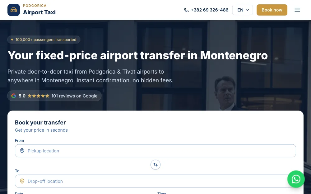Podgorica Airport Taxi – homepage in English