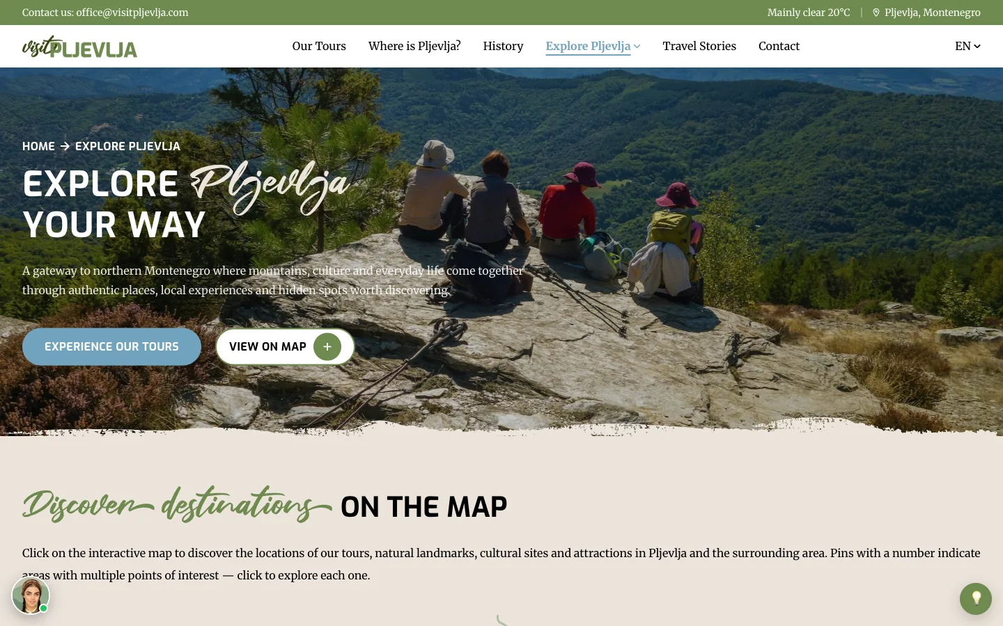 Visit Pljevlja – Explore Pljevlja page with place categories