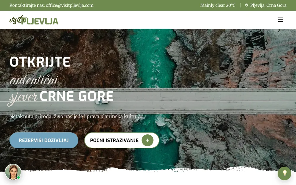 Visit Pljevlja – homepage in Montenegrin
