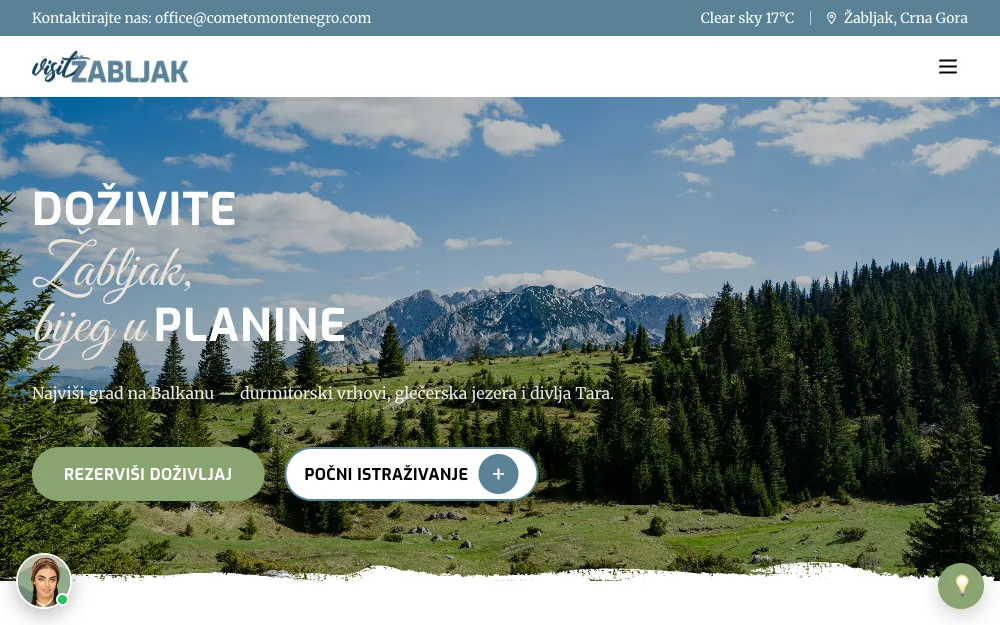 Visit Žabljak – homepage in Montenegrin