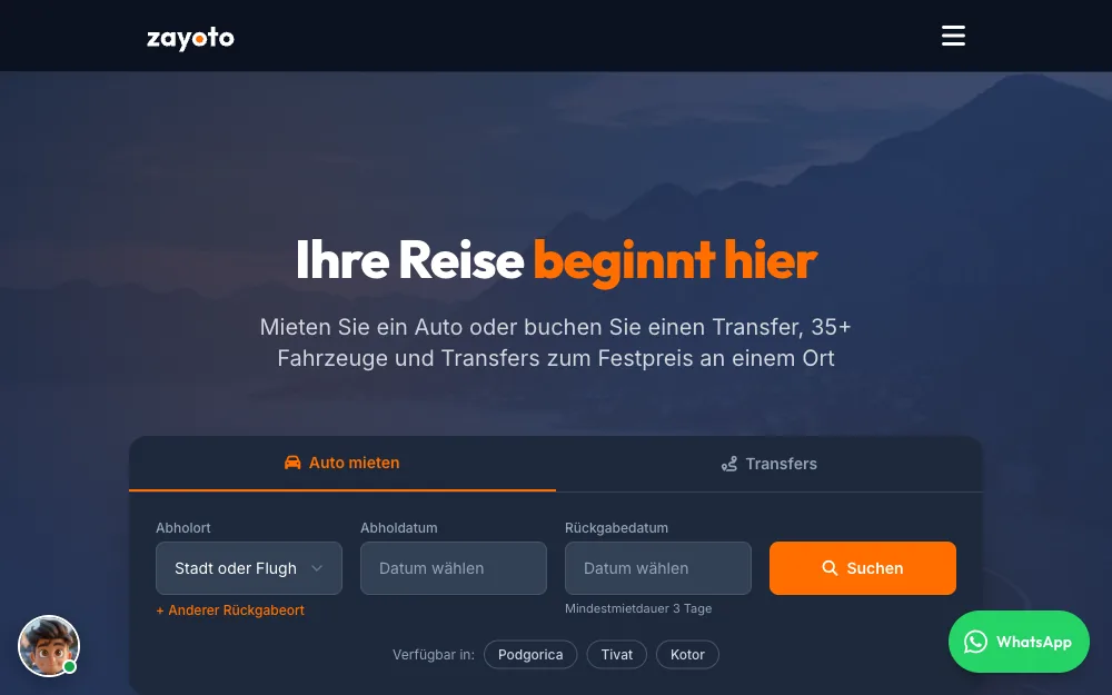 Zayoto – homepage in German
