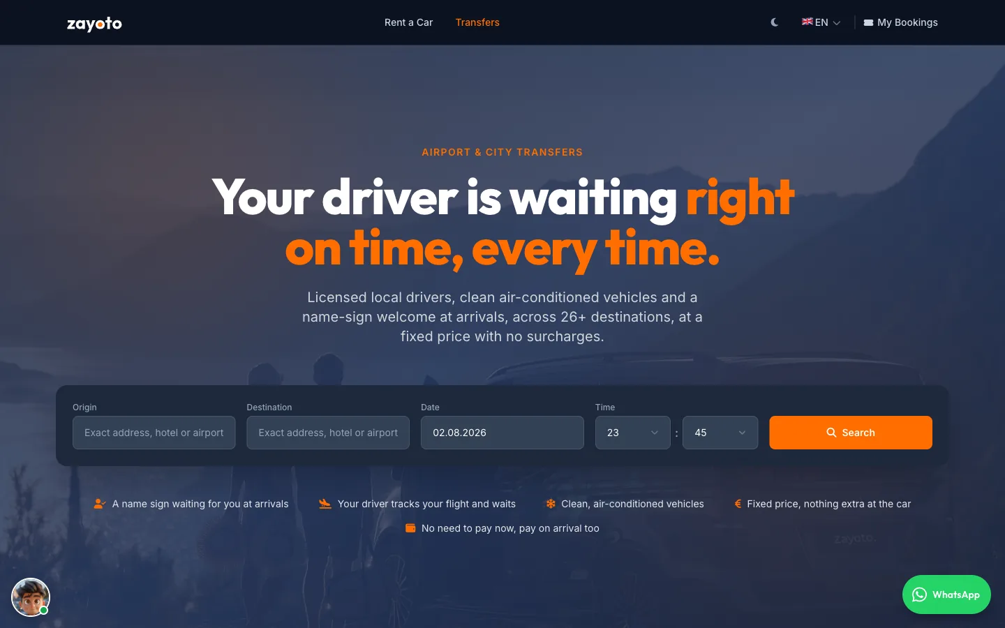 Zayoto – transfer search with fixed prices per route