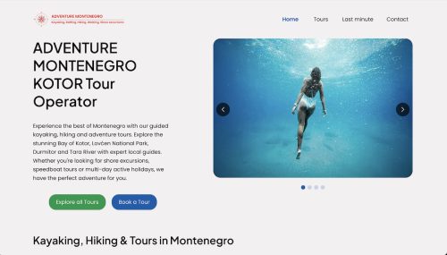 Adventures Montenegro – Sistem za upravljanje turama i rezervacijama – slika 1