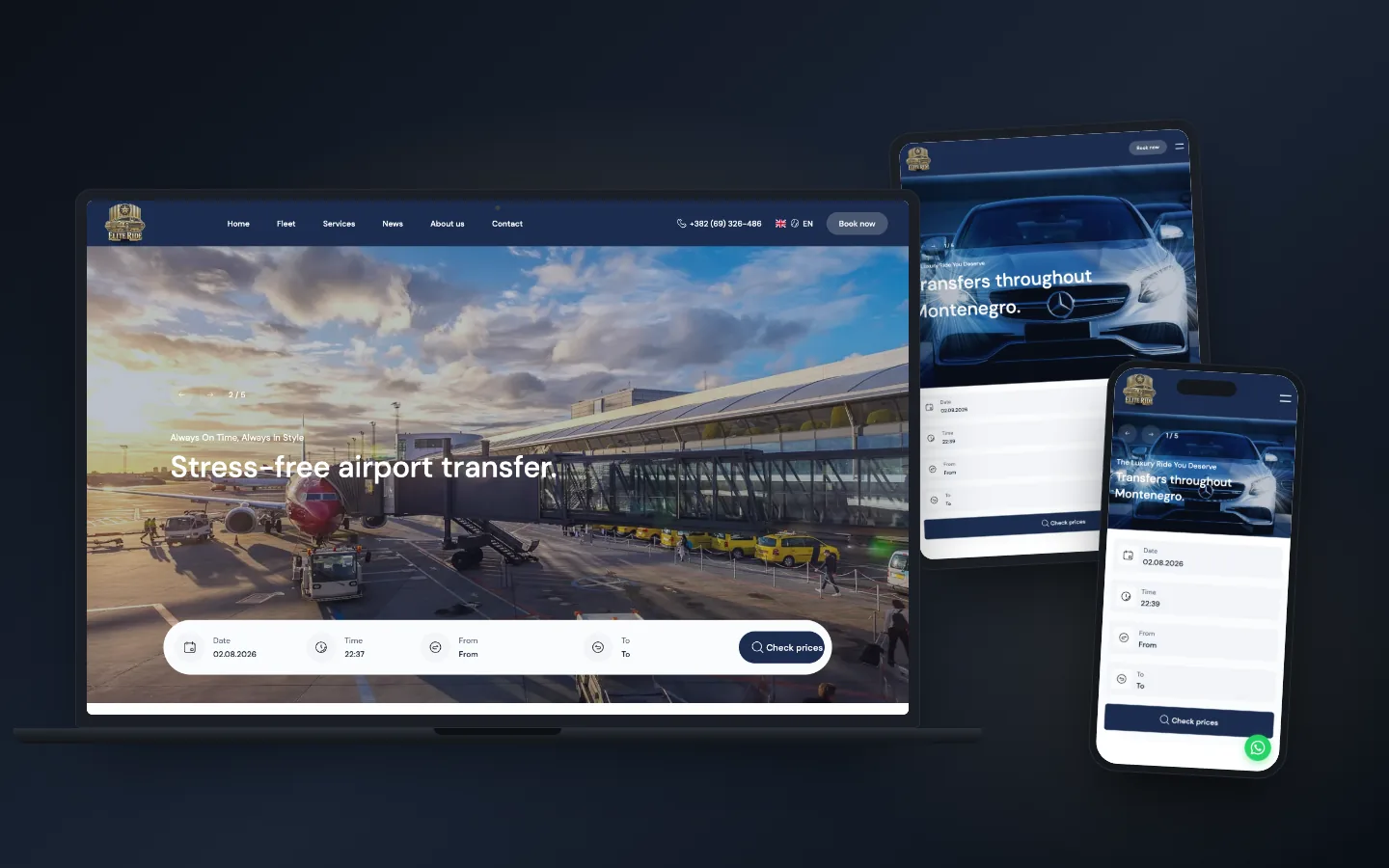 Elite Ride shown on a laptop, tablet and phone