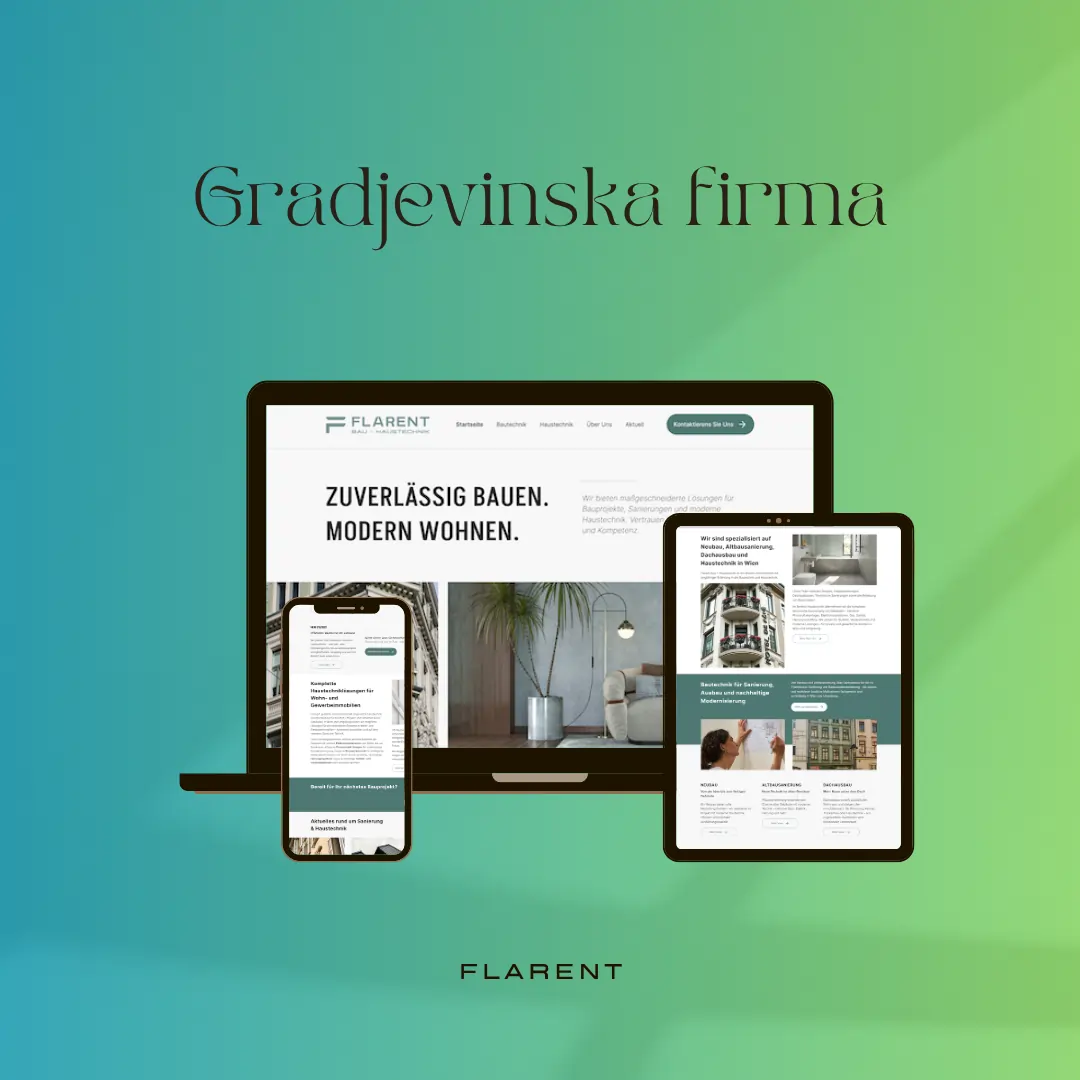 Flarent GmbH – moderna web platforma