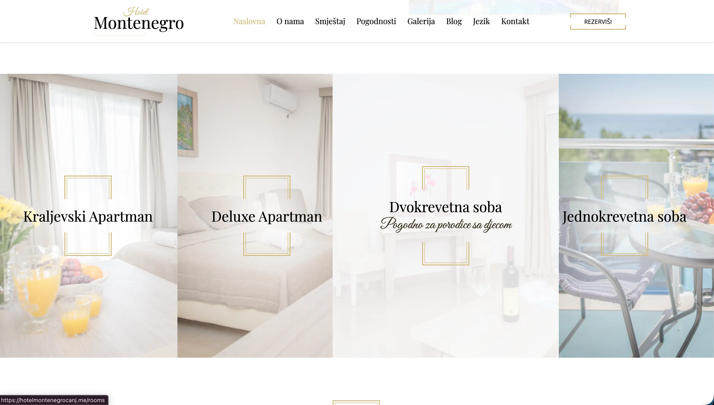 Hotel Montenegro Čanj – elegantan web za hotelsku prezentaciju – slika 2