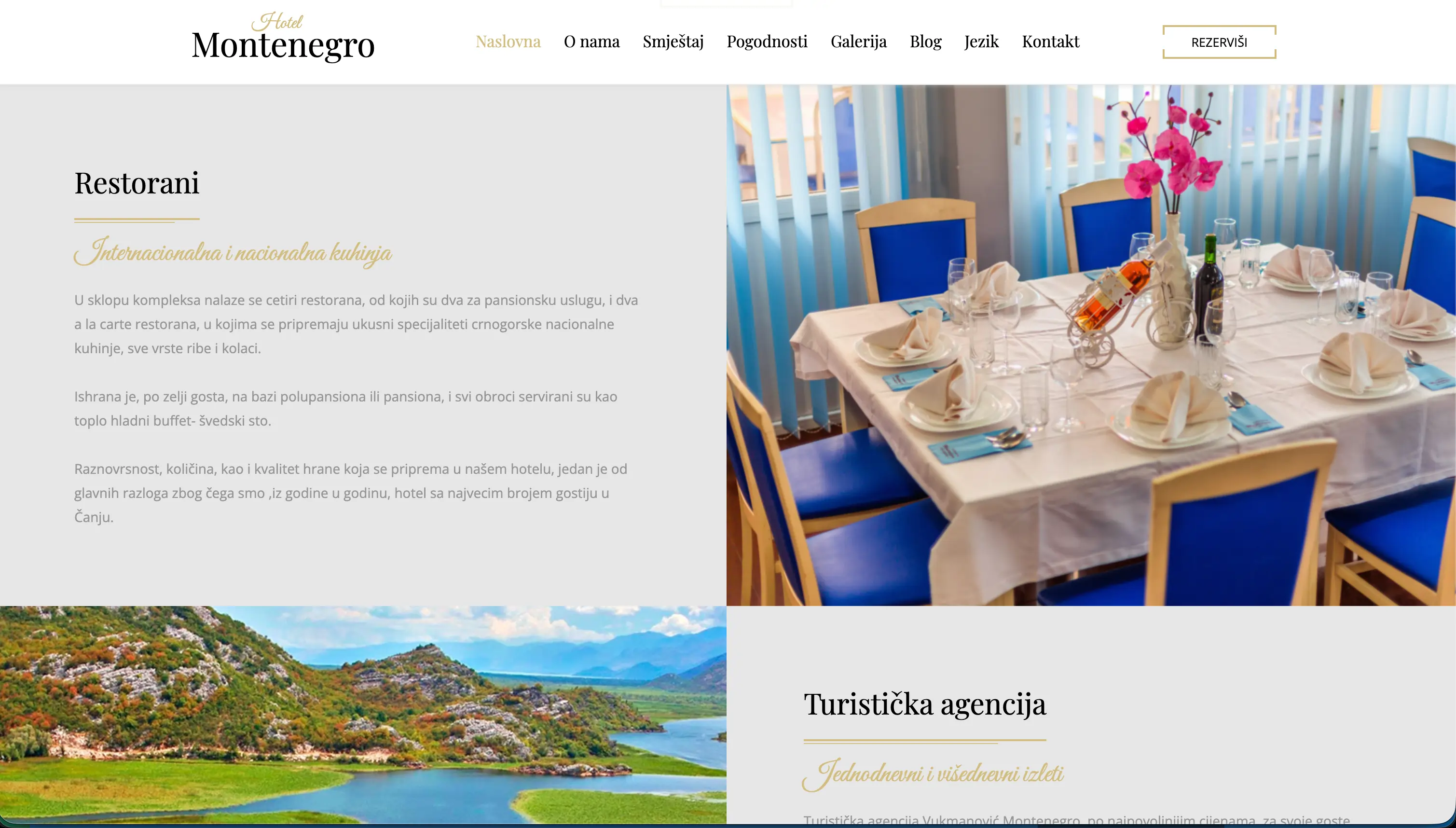 Hotel Montenegro Čanj – elegantan web za hotelsku prezentaciju – slika 3