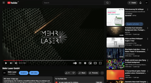 Mehr Laser – YouTube promocija i novi web dizajn