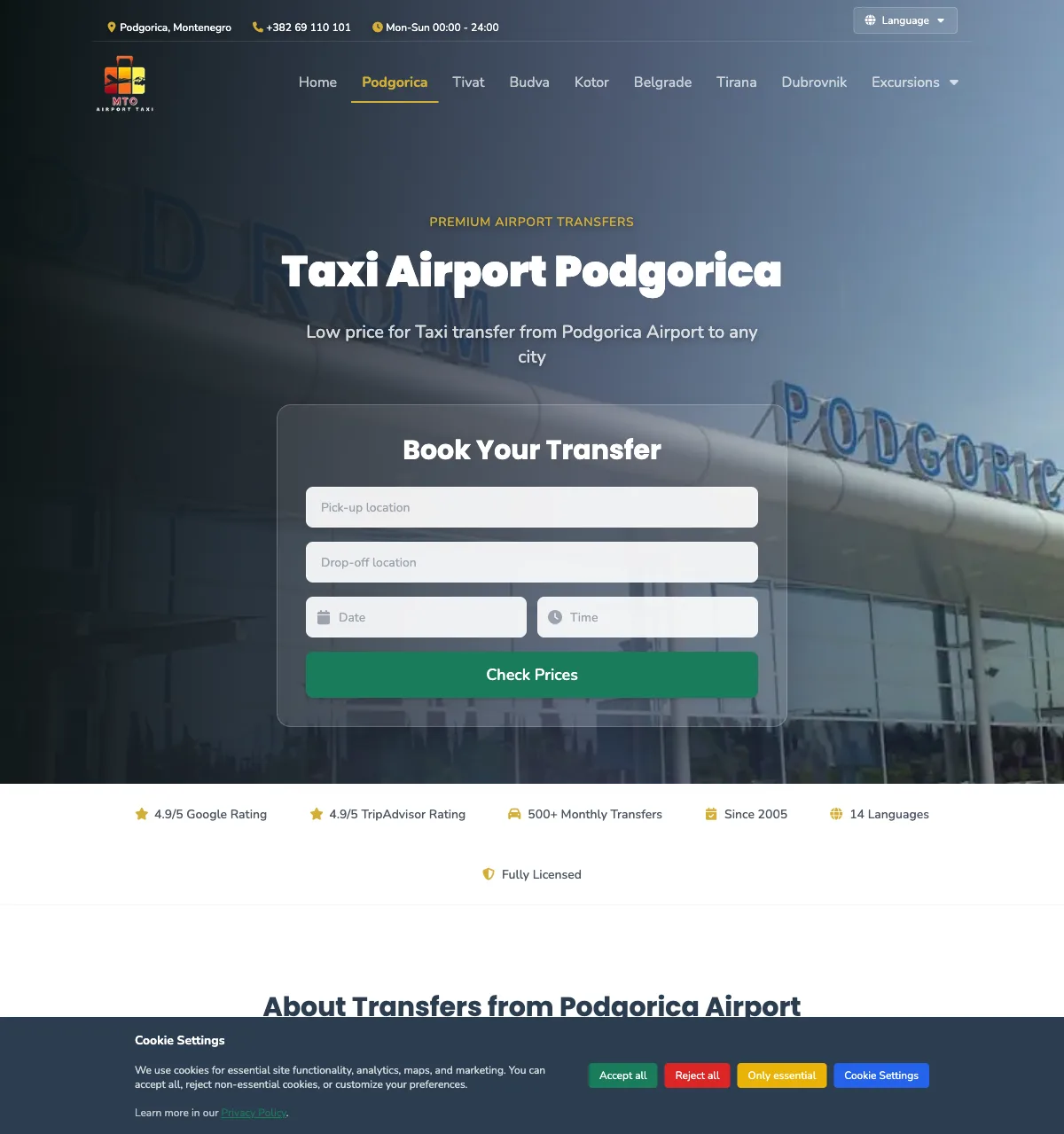 Montenegro Tour Operator – Modernizacija web platforme za transfere – slika 2
