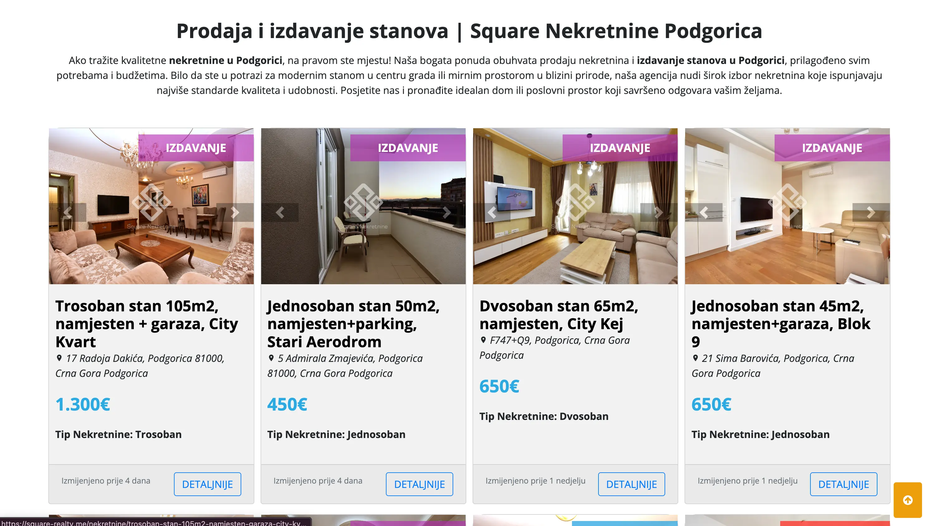 Square Nekretnine – moderni sajt sa Estitor i Realitica integracijom – slika 2