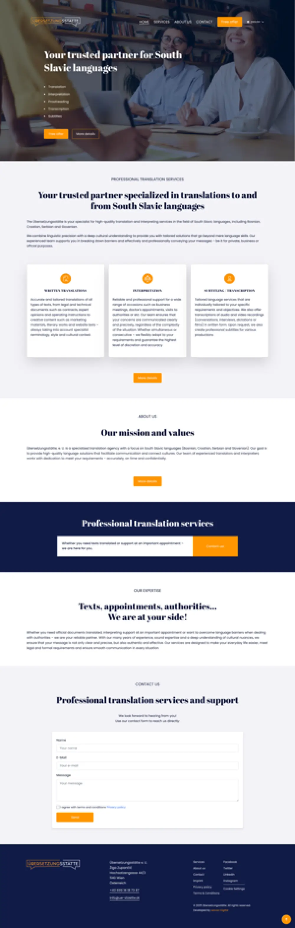 Übersetzungsstätte e.U – logo, brending i izrada modernog sajta – slika 2