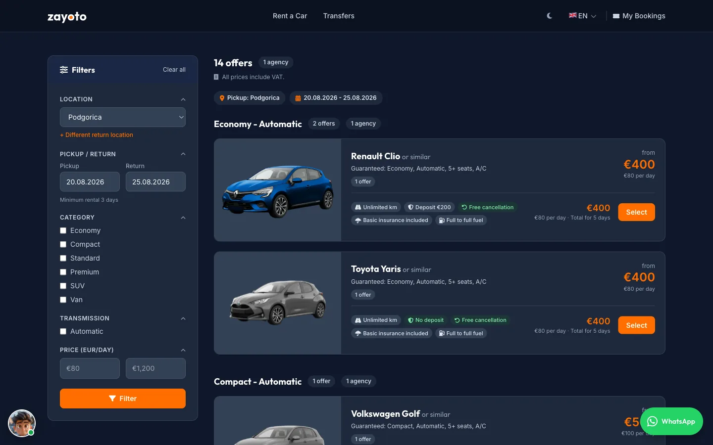 Zayoto – SaaS Platform and Marketplace for Car Rental and Transfers – slika 2
